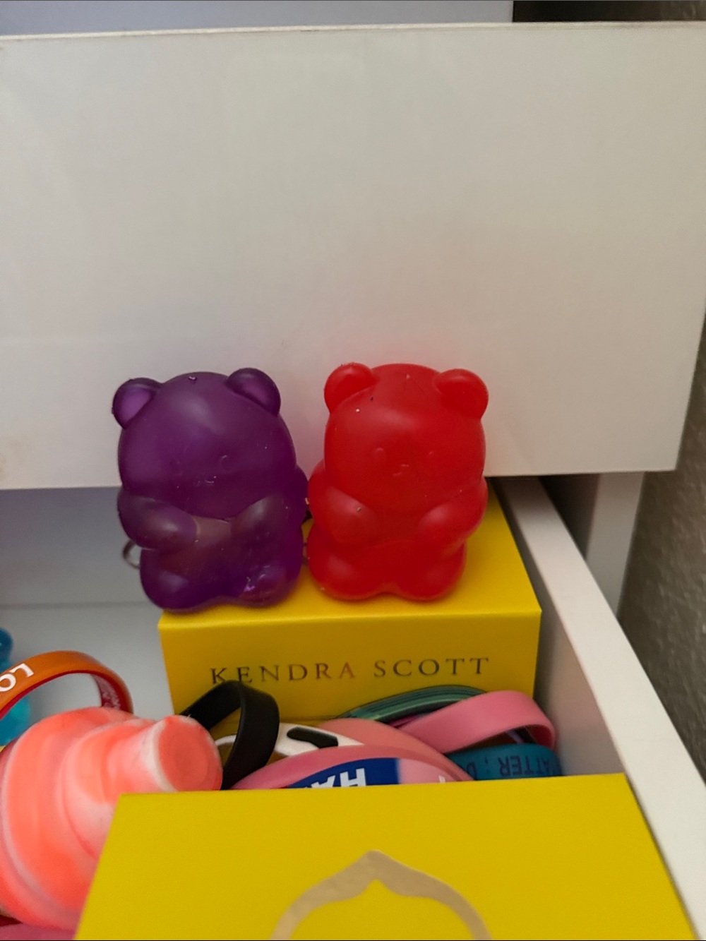 Purple and Red Gummy Bear sugar squeeze